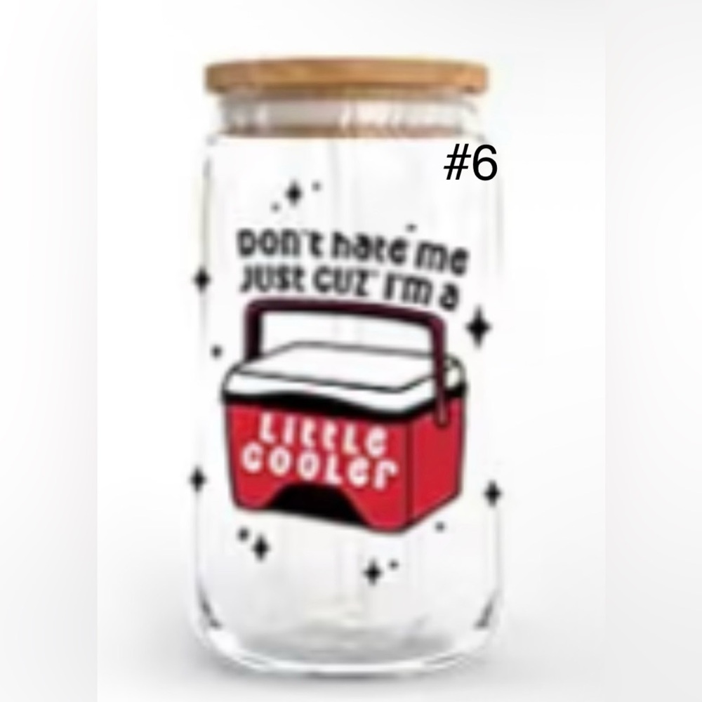 Buy now *16 ounce glass with bamboo lid and straw handcrafted - Picture 5 of 14